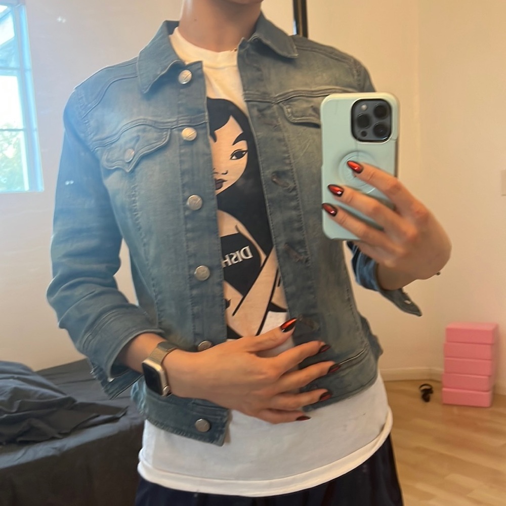 Bebe Blue Denim/Jean Jacket 3/4 sleeve